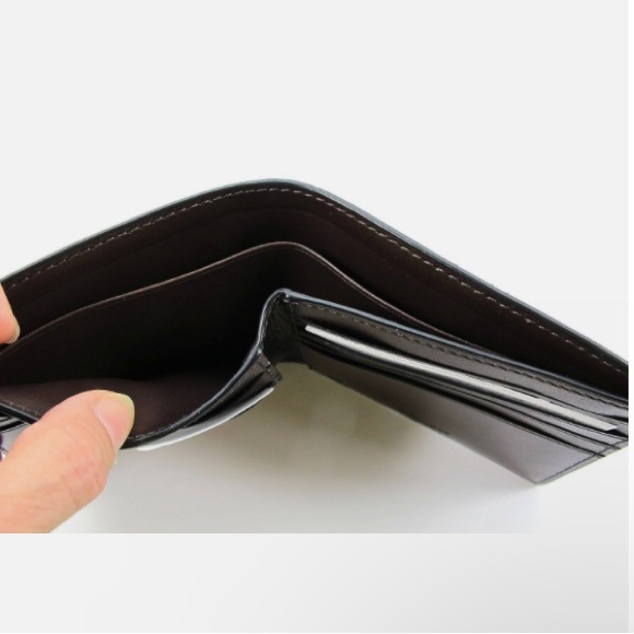 Coach Double Bill Signature Men Wallet- Mahogany Brown F75083 - Picture 4 of 11